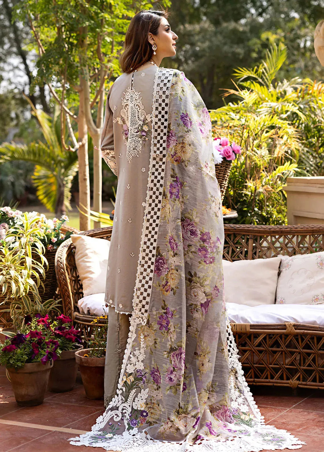 Mitra - Luxury Lawn 3PC Chikenkari Heavy Embroidered Suit | KB-076 Unstitched Summer Luxe '26