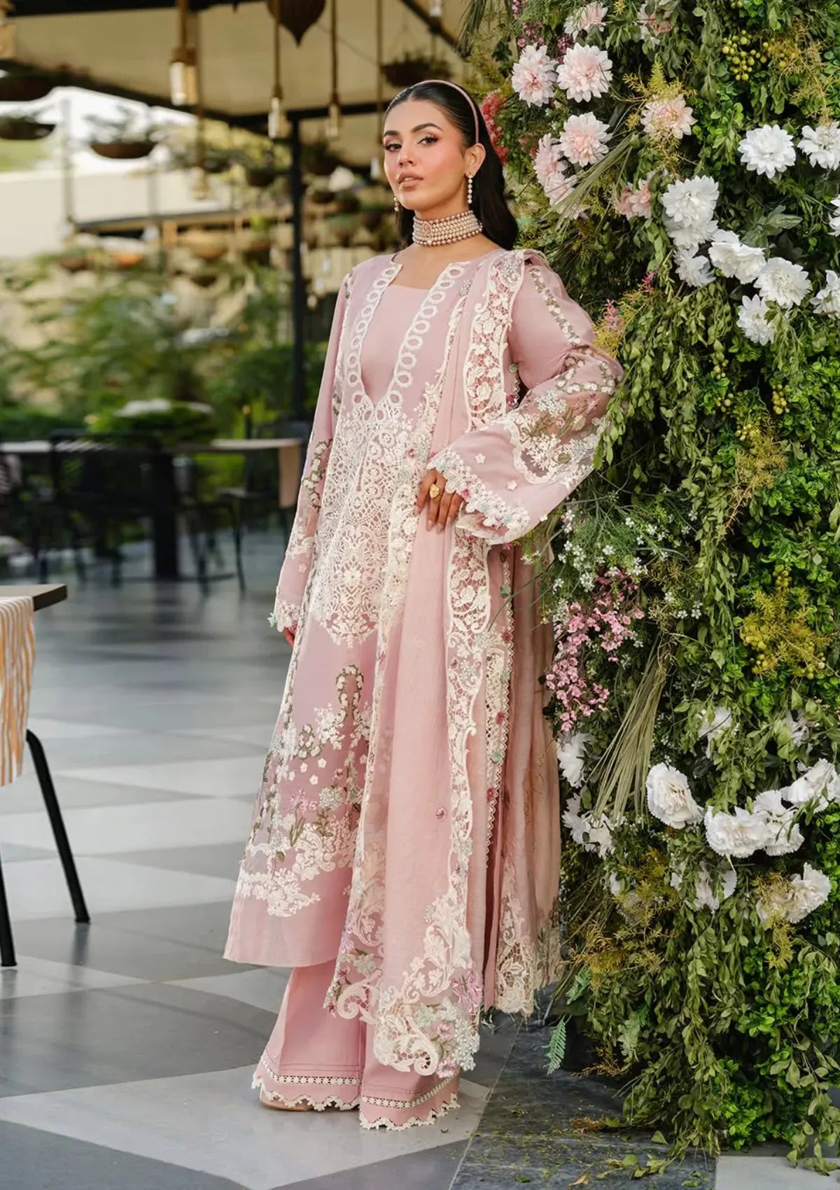Elya - Luxury Lawn 3PC Chikenkari Heavy Embroidered Suit | Unstitched Summer Luxe '26