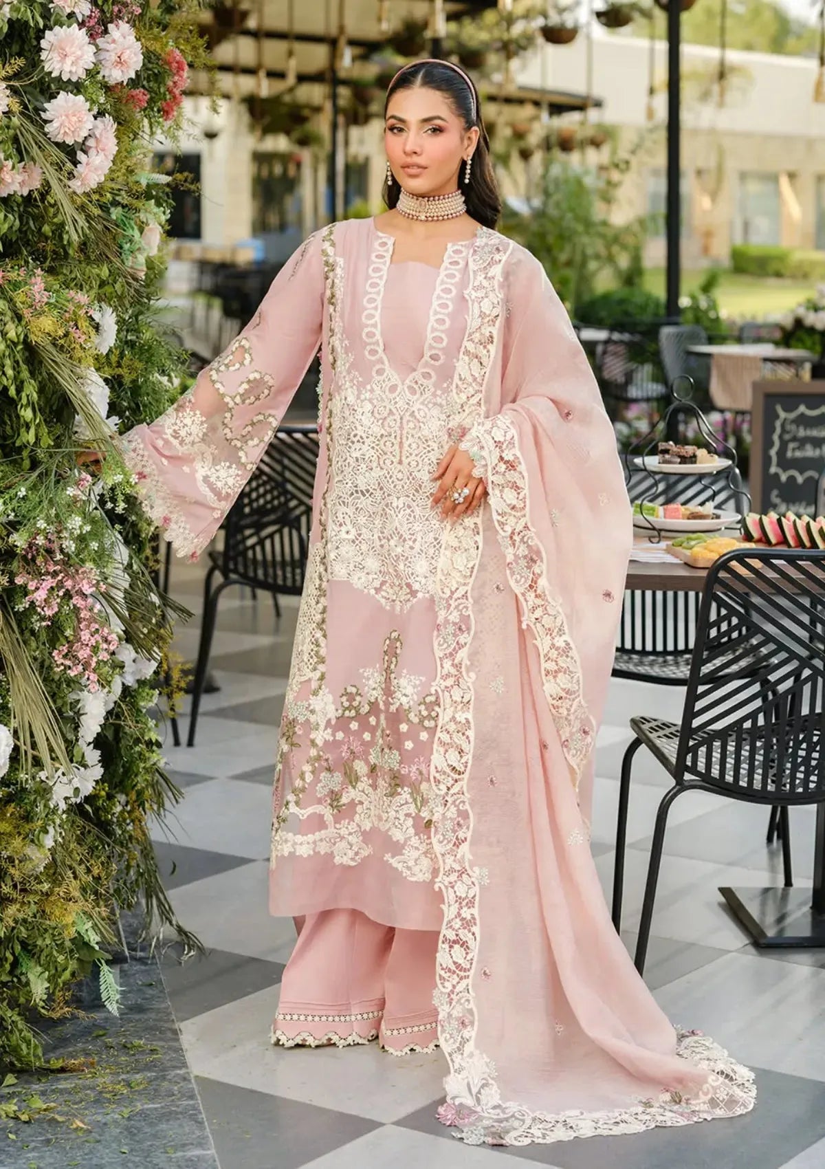 Elya - Luxury Lawn 3PC Chikenkari Heavy Embroidered Suit | Unstitched Summer Luxe '26