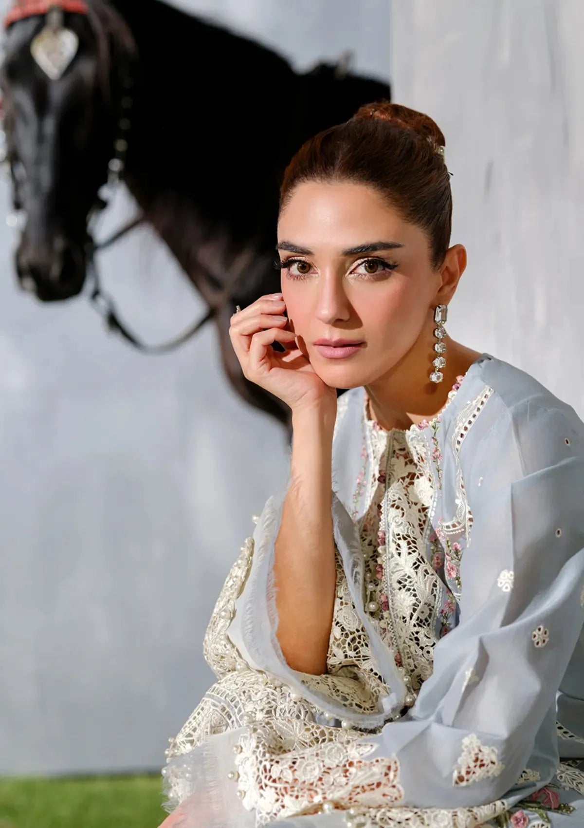 Eman - Luxury Lawn 3PC Chikenkari Heavy Embroidered Suit | Unstitched Summer Luxe '26