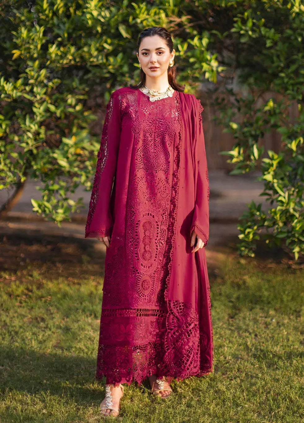 Zara - Luxury Lawn 3PC Chikenkari Heavy Embroidered Suit | KB-070 Unstitched Summer Luxe '26