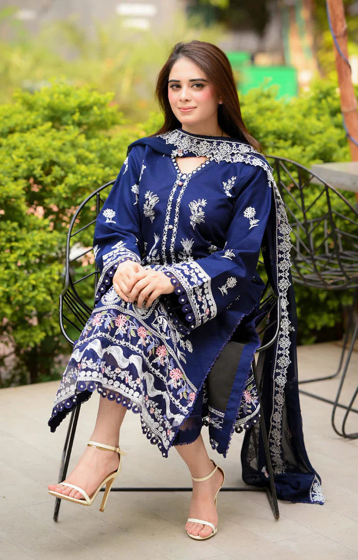 Rimal - Luxury Lawn 3PC Chikenkari Heavy Embroidered Suit | KB-094 Summer Luxe '26