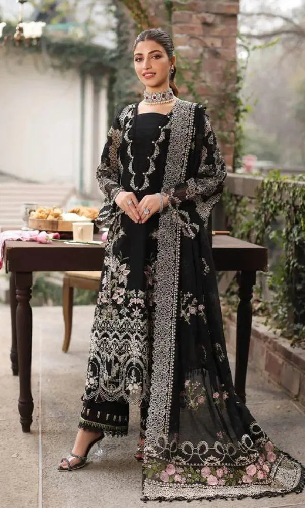 Mah -e-Rukh - Luxury Lawn 3PC Chikenkari Heavy Embroidered Suit | Unstitched Summer Luxe '26