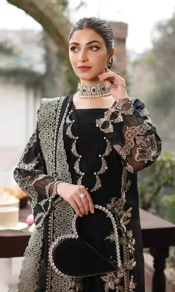 Mah -e-Rukh - Luxury Lawn 3PC Chikenkari Heavy Embroidered Suit | Unstitched Summer Luxe '26