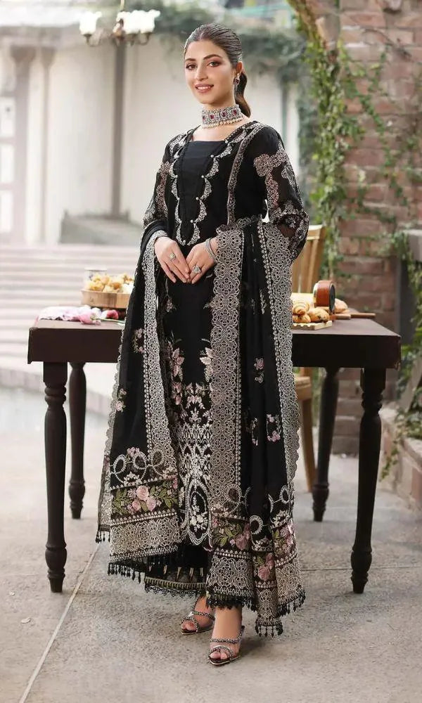 Mah -e-Rukh - Luxury Lawn 3PC Chikenkari Heavy Embroidered Suit | Unstitched Summer Luxe '26