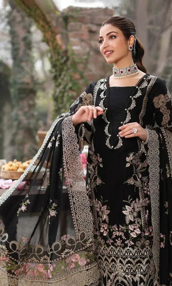 Mah -e-Rukh - Luxury Lawn 3PC Chikenkari Heavy Embroidered Suit | Unstitched Summer Luxe '26