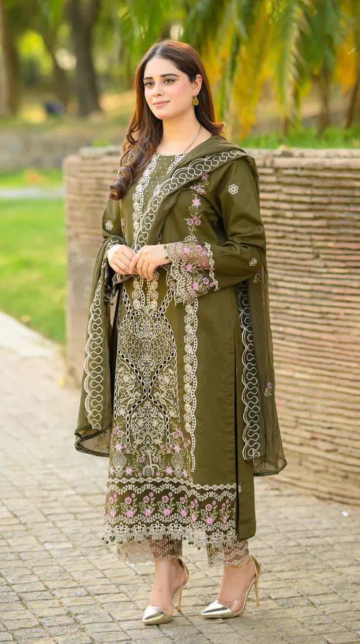Donya - Luxury Lawn 3PC Chikenkari Heavy Embroidered Suit | KB-089 Summer Luxe '26