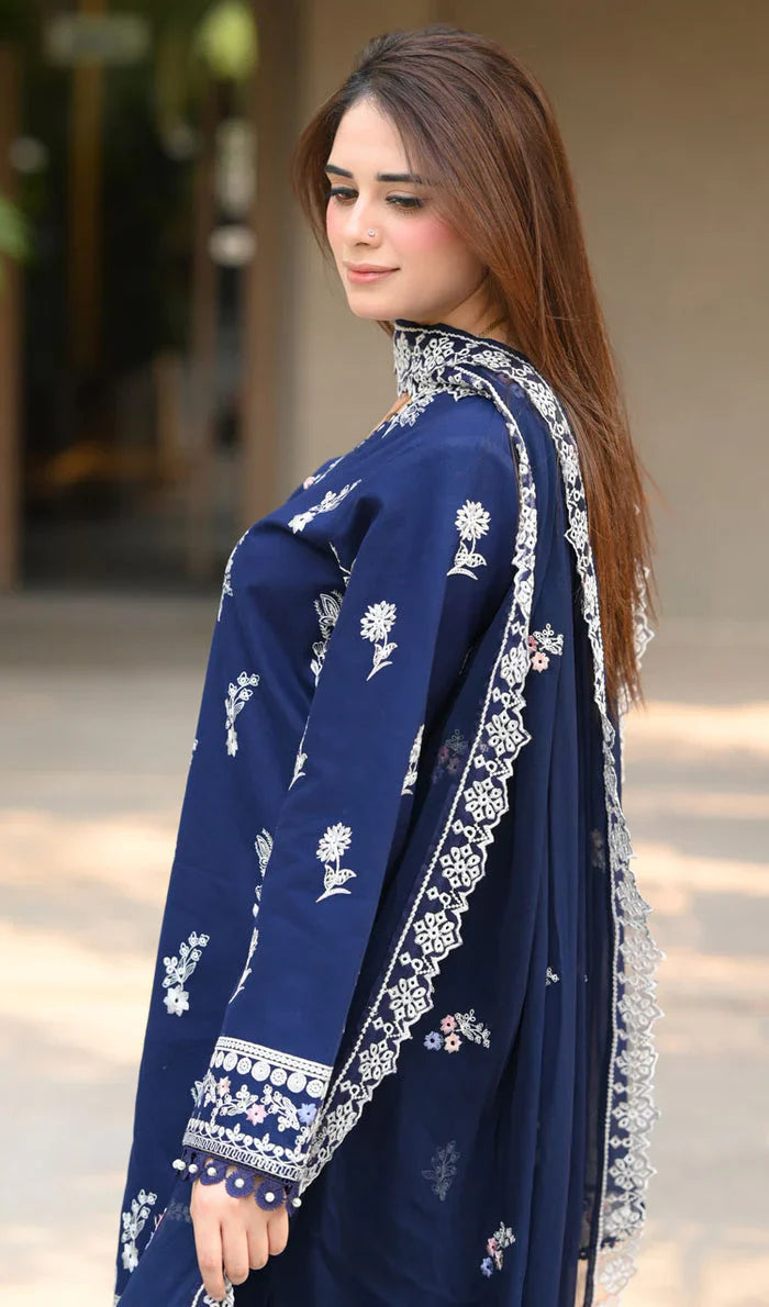 Rimal - Luxury Lawn 3PC Chikenkari Heavy Embroidered Suit | KB-094 Summer Luxe '26