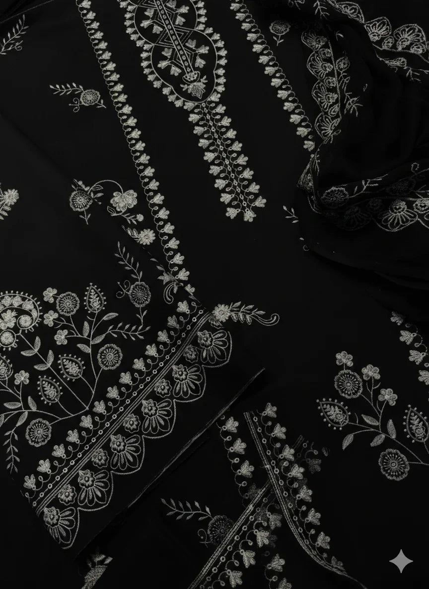 Cross Stitch Kb - 101 | LUXURY summer UNSTITCHED EMBROIDERED 3PC