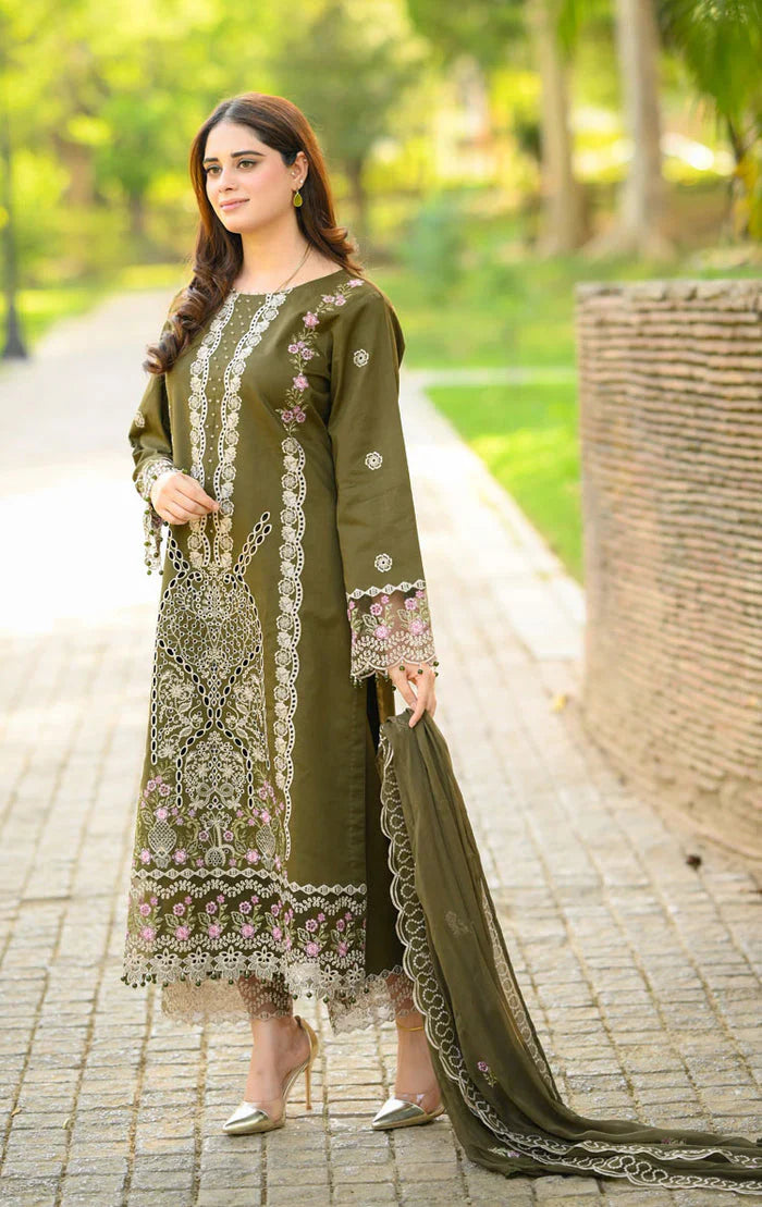 Donya - Luxury Lawn 3PC Chikenkari Heavy Embroidered Suit | KB-089 Summer Luxe '26