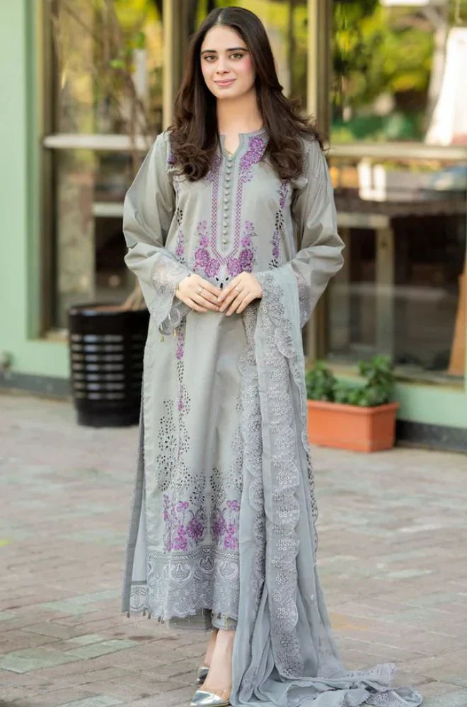 Mahsa - Luxury Lawn 3PC Chikenkari Heavy Embroidered Suit | KB-091 Summer Luxe '26