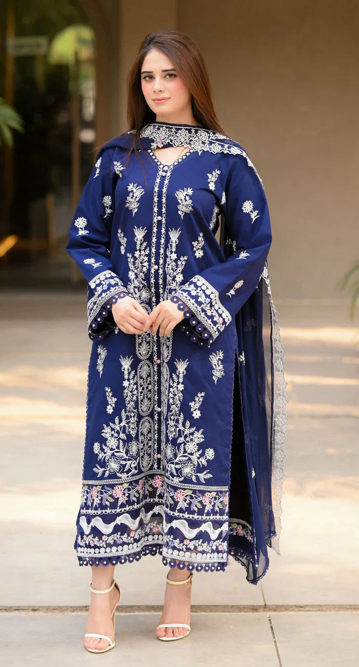Rimal - Luxury Lawn 3PC Chikenkari Heavy Embroidered Suit | KB-094 Summer Luxe '26