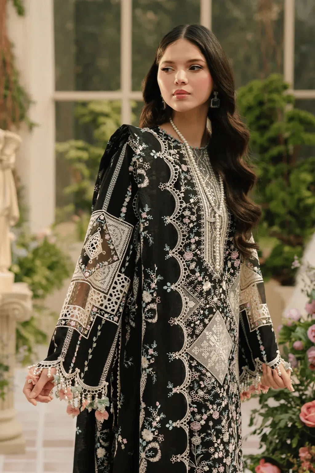 Saba - Luxury Lawn 3PC Chikenkari Heavy Embroidered Suit | Unstitched Summer Luxe '26