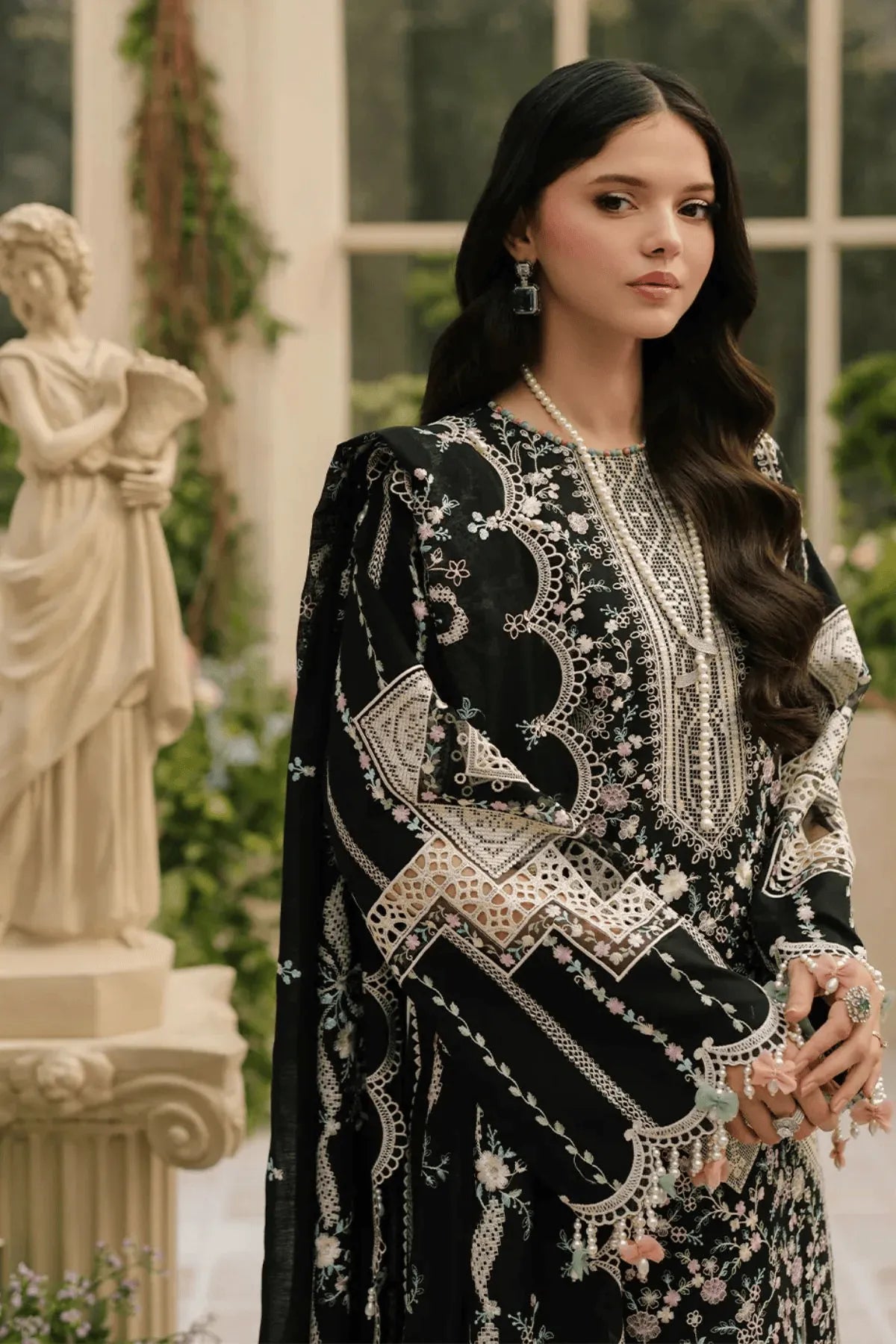 Saba - Luxury Lawn 3PC Chikenkari Heavy Embroidered Suit | Unstitched Summer Luxe '26