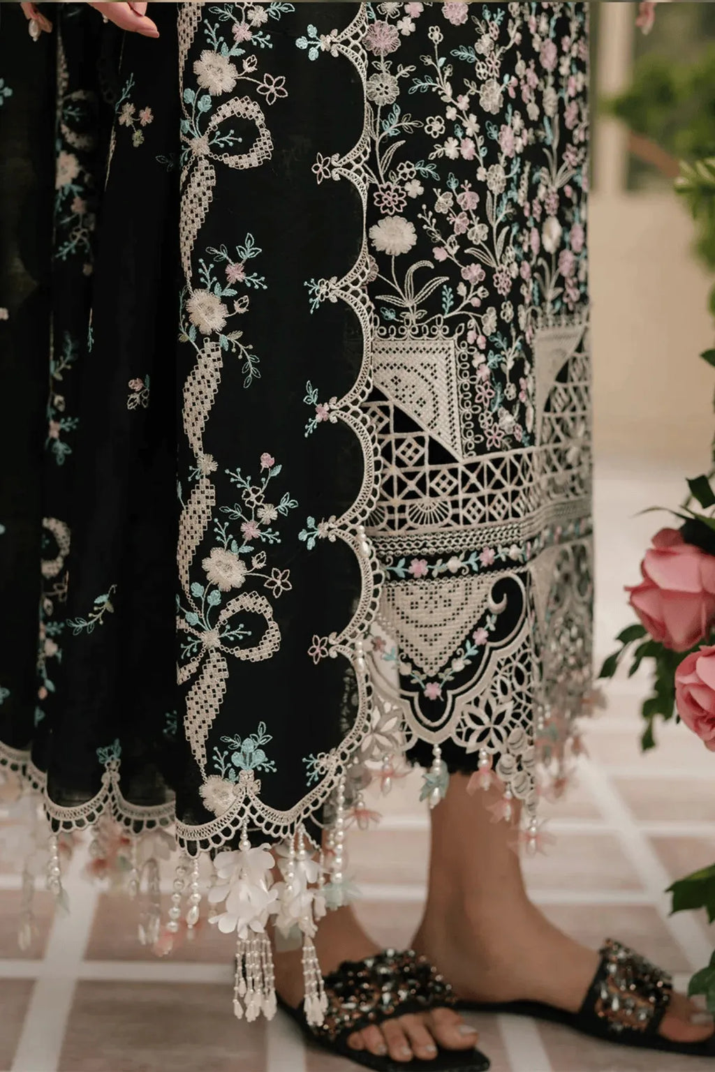 Saba - Luxury Lawn 3PC Chikenkari Heavy Embroidered Suit | Unstitched Summer Luxe '26
